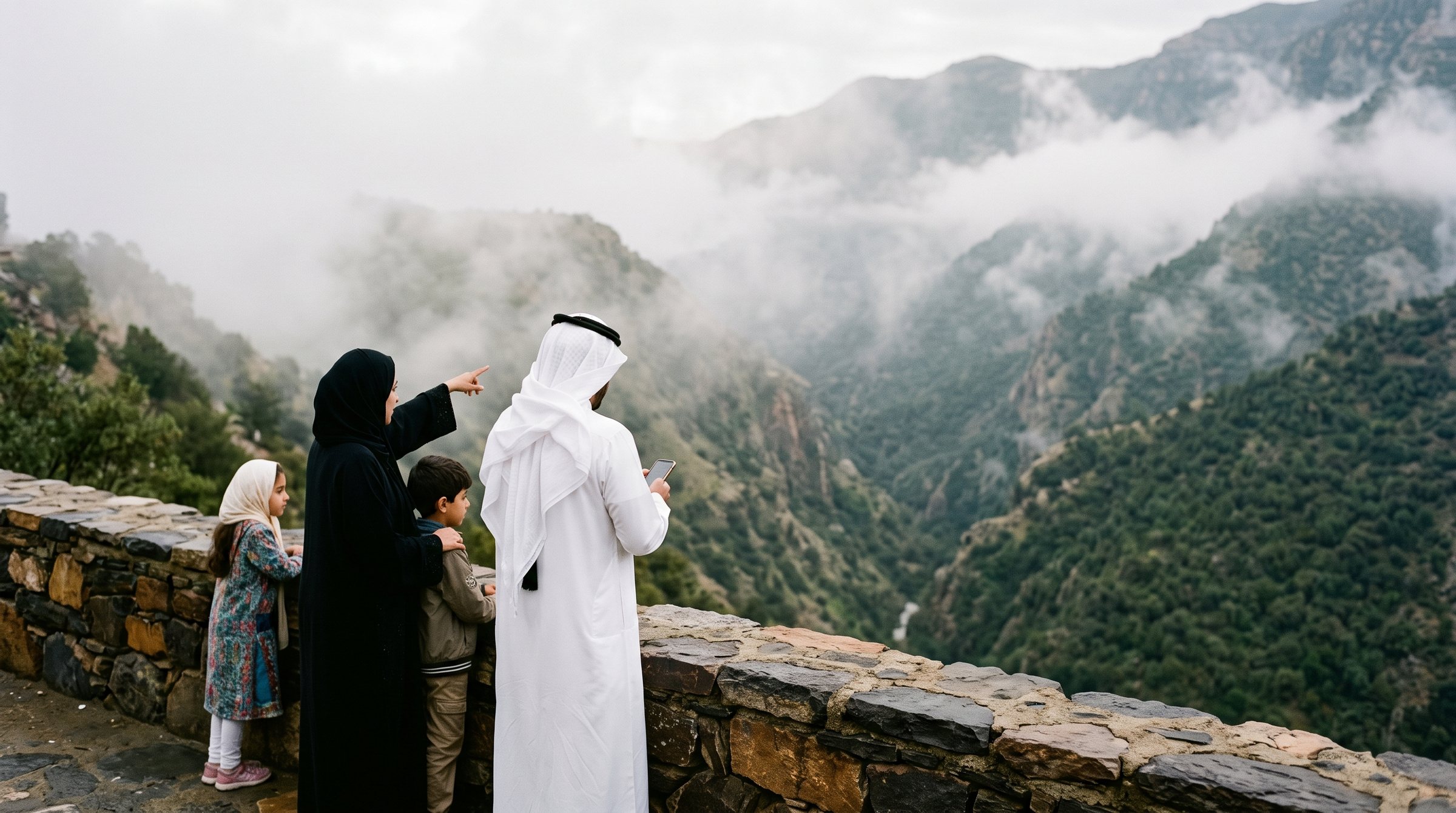 A family in the mountains